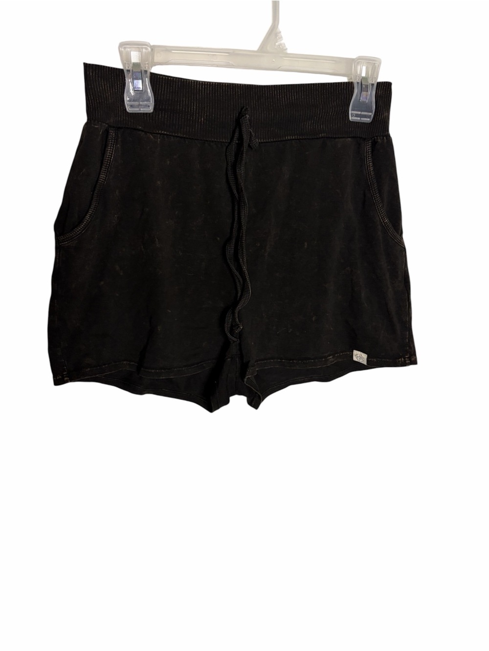 Ces Femme organic cotton black acid wash relaxed oversized shorts size S